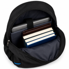 Telgo Lightweight Black Backpack with Blue Accents