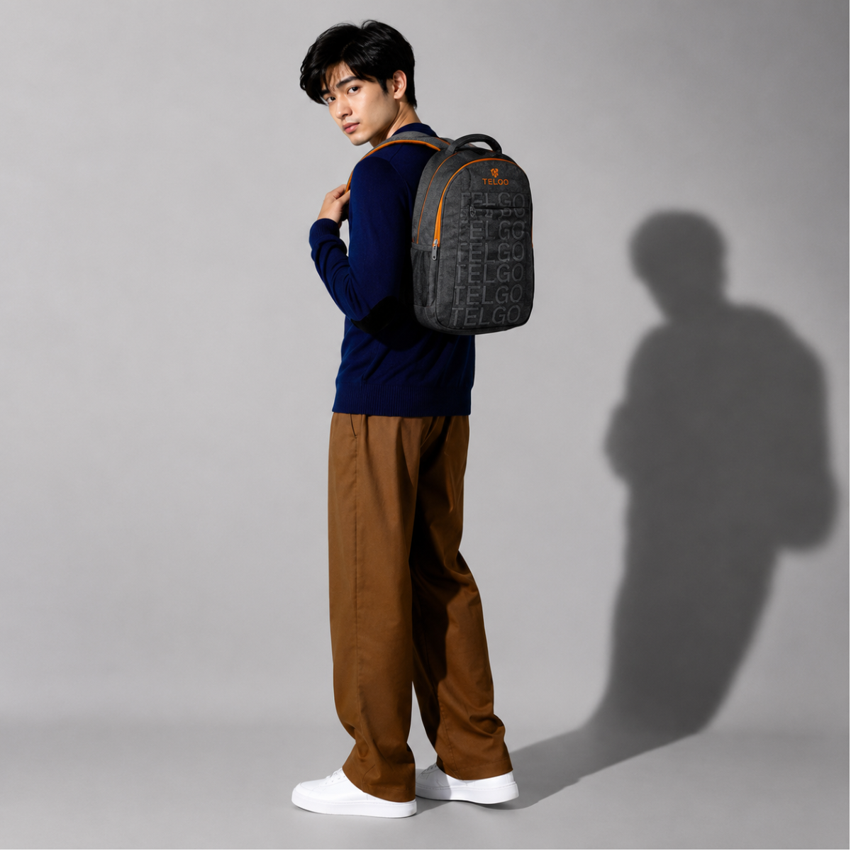 TELGO Multipurpose Grey Backpack for Office, School & Travel