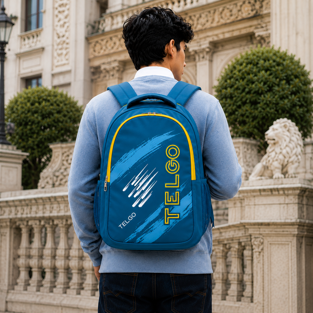 Telgo Sports Design Sky Blue Casual Backpack