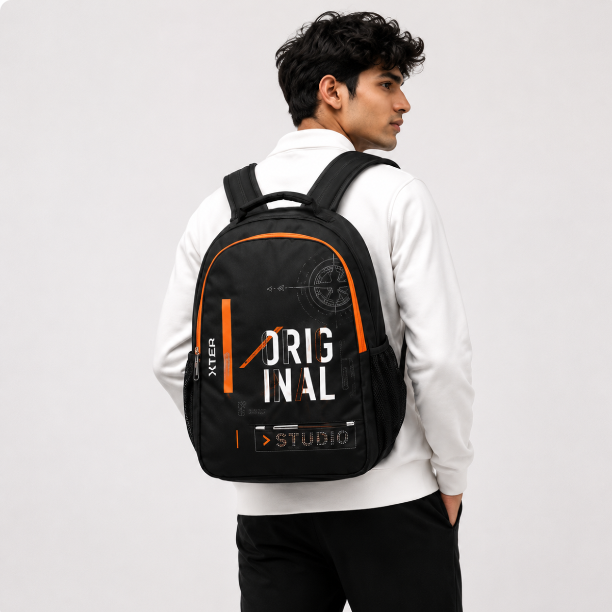 Trendy Telgo Stylish Orange Printed Backpack