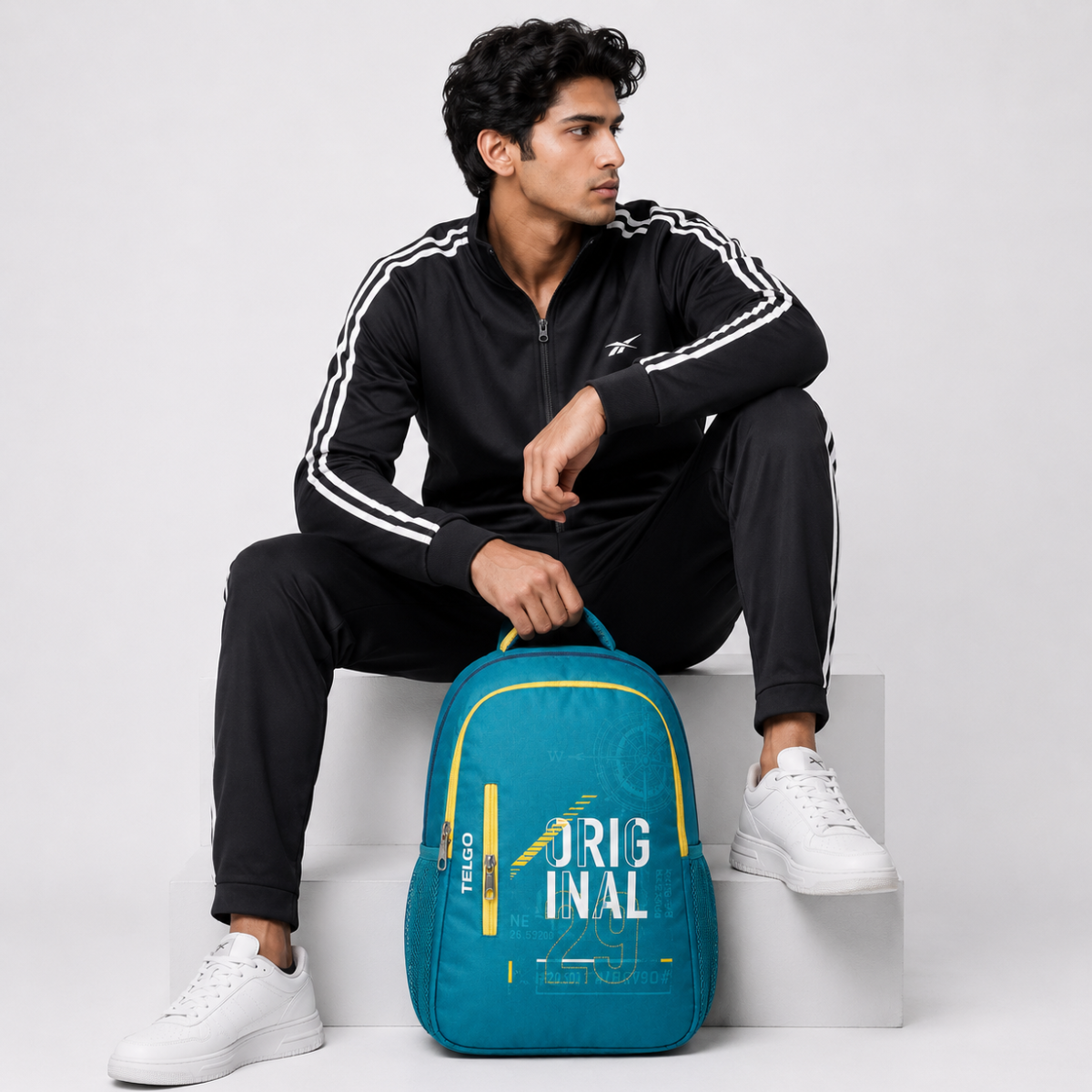 Trendy Telgo Stylish Sky Blue Printed Backpack