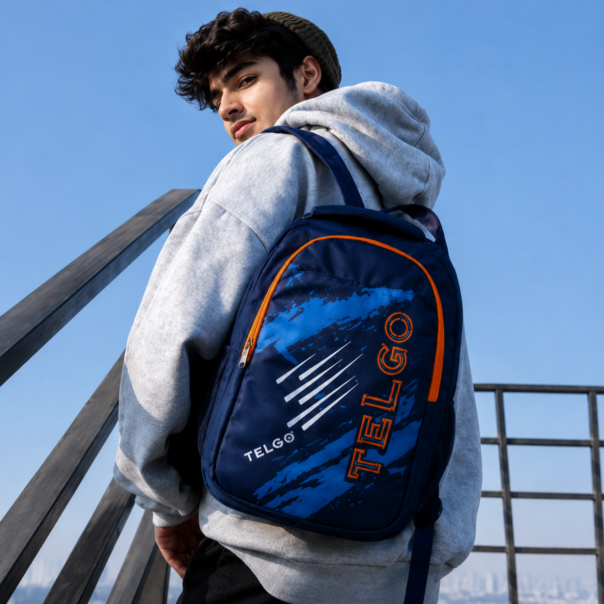 Telgo Sports Design Navy Blue Casual Backpack