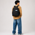 Telgo Lightweight Black Backpack with Blue Accents