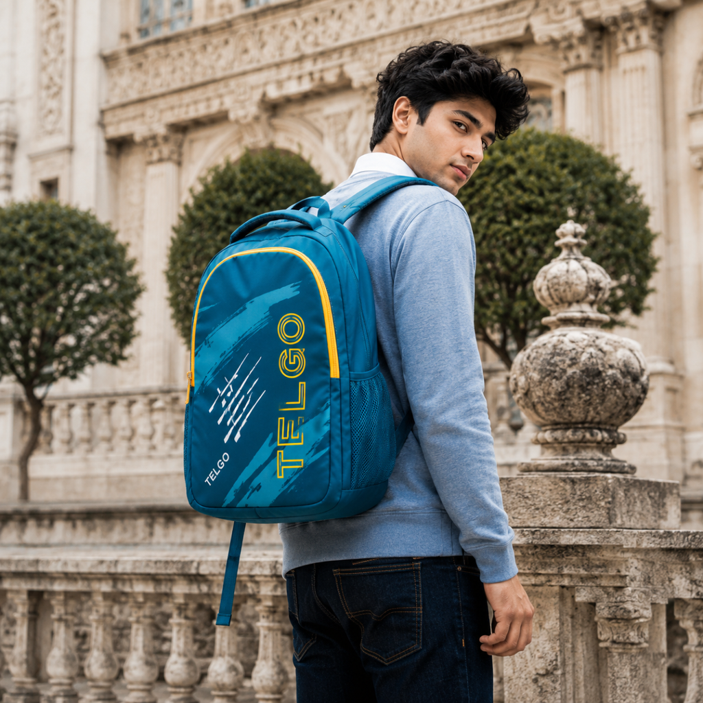 Telgo Sports Design Sky Blue Casual Backpack
