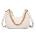 QUILTED LUXE OFF WHITE CHAIN SHOULDER BAG
