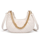 QUILTED LUXE OFF WHITE CHAIN SHOULDER BAG