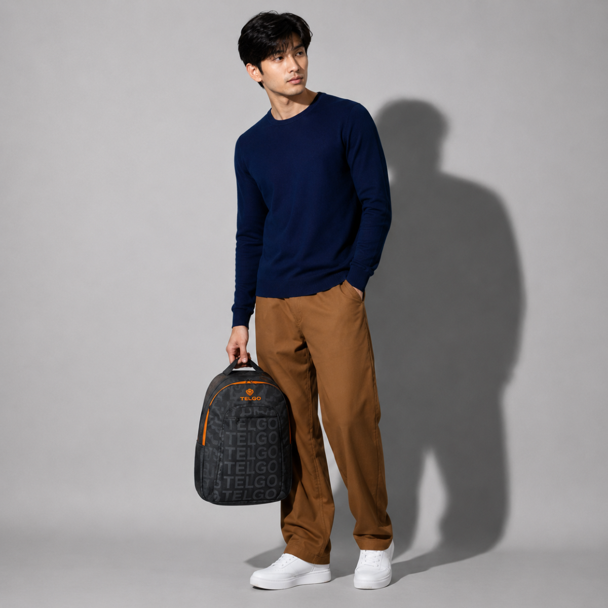 TELGO Multipurpose Grey Backpack for Office, School & Travel