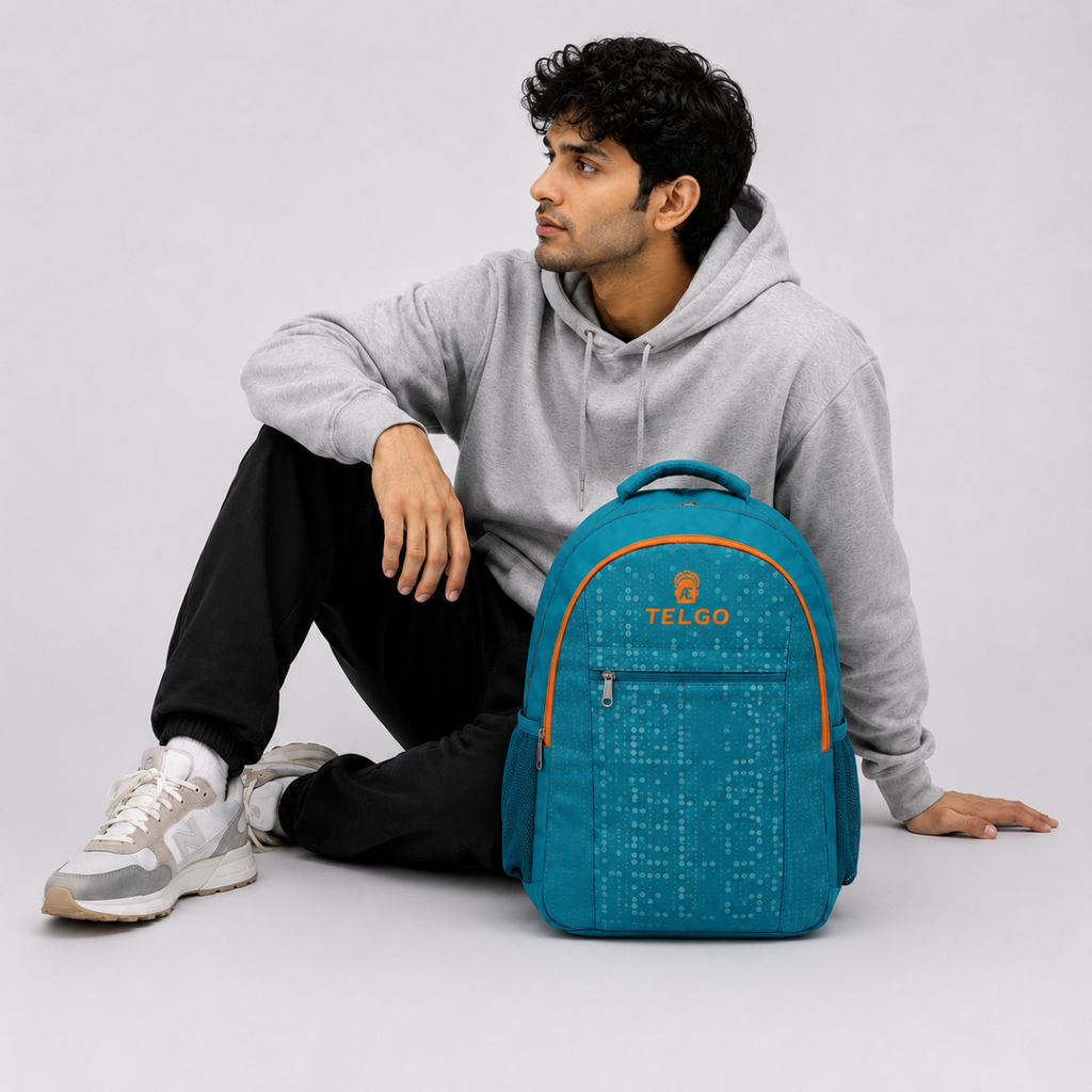 TELGO Multipurpose Sky Blue Backpack for Office, School & Travel