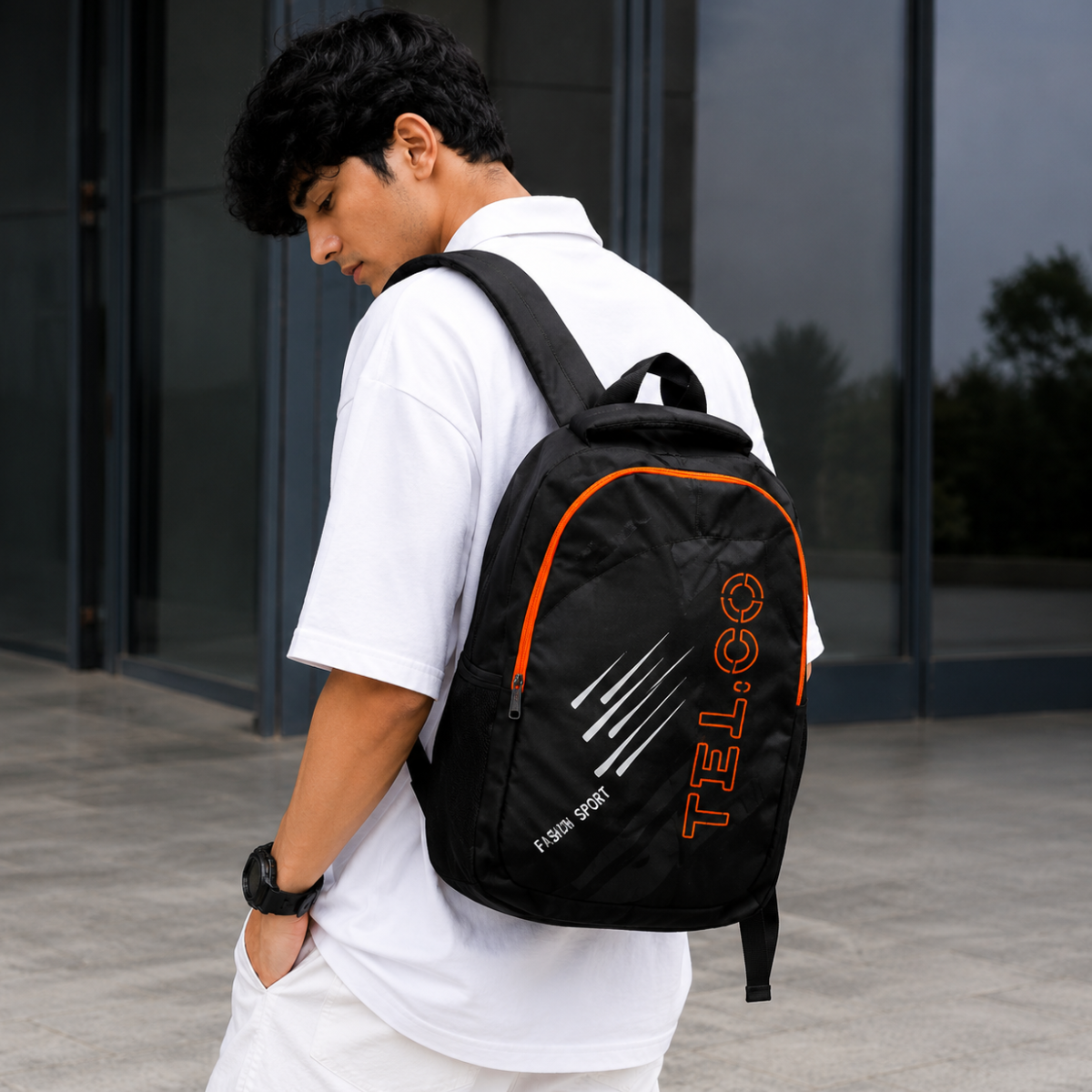 Telgo Sports Design Black Casual Backpack