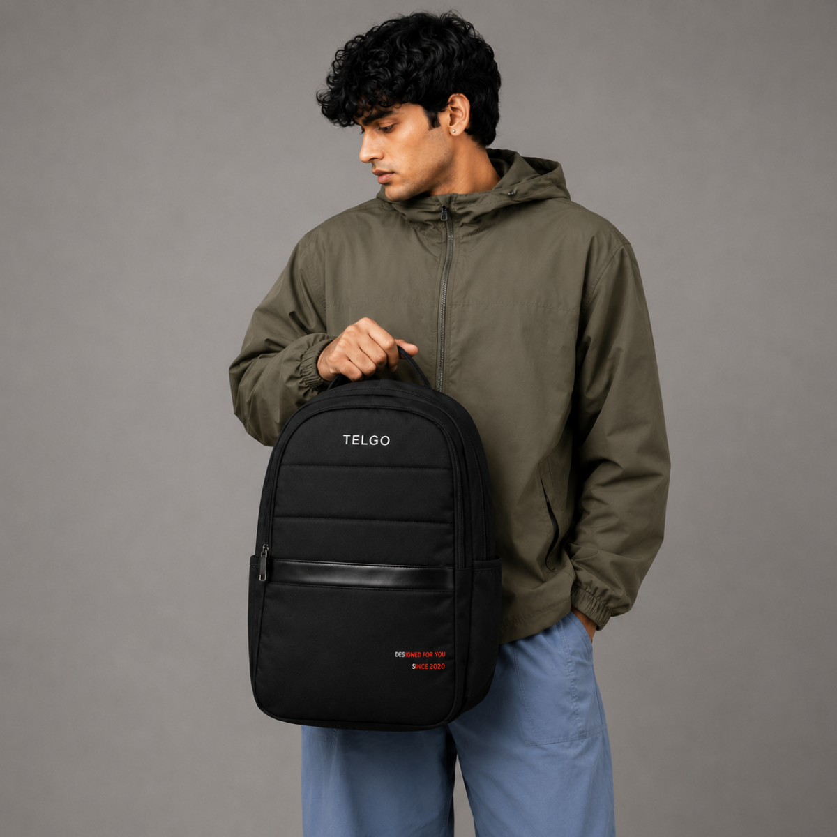 Telgo Stylish Black Backpack for Men & Women