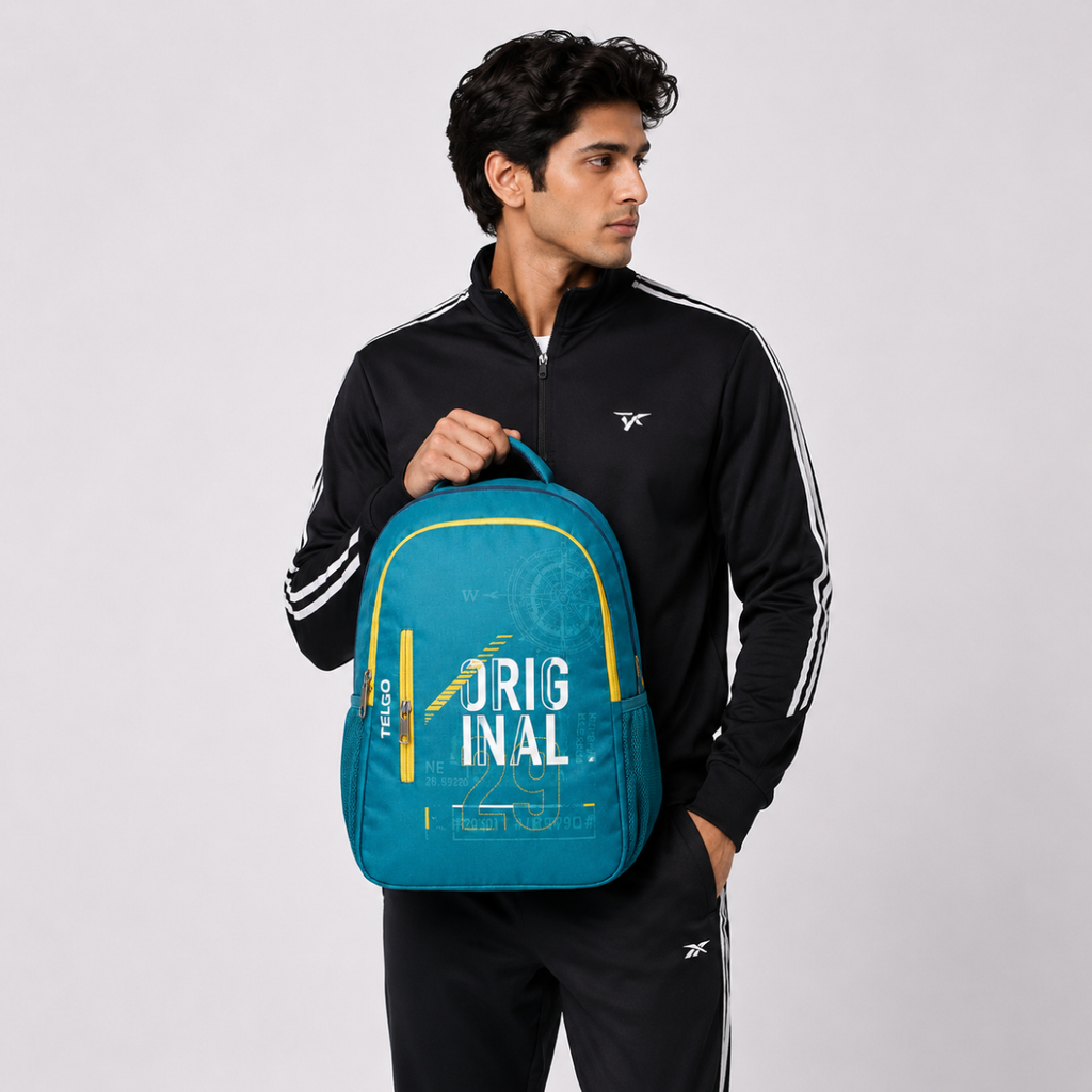 Trendy Telgo Stylish Sky Blue Printed Backpack