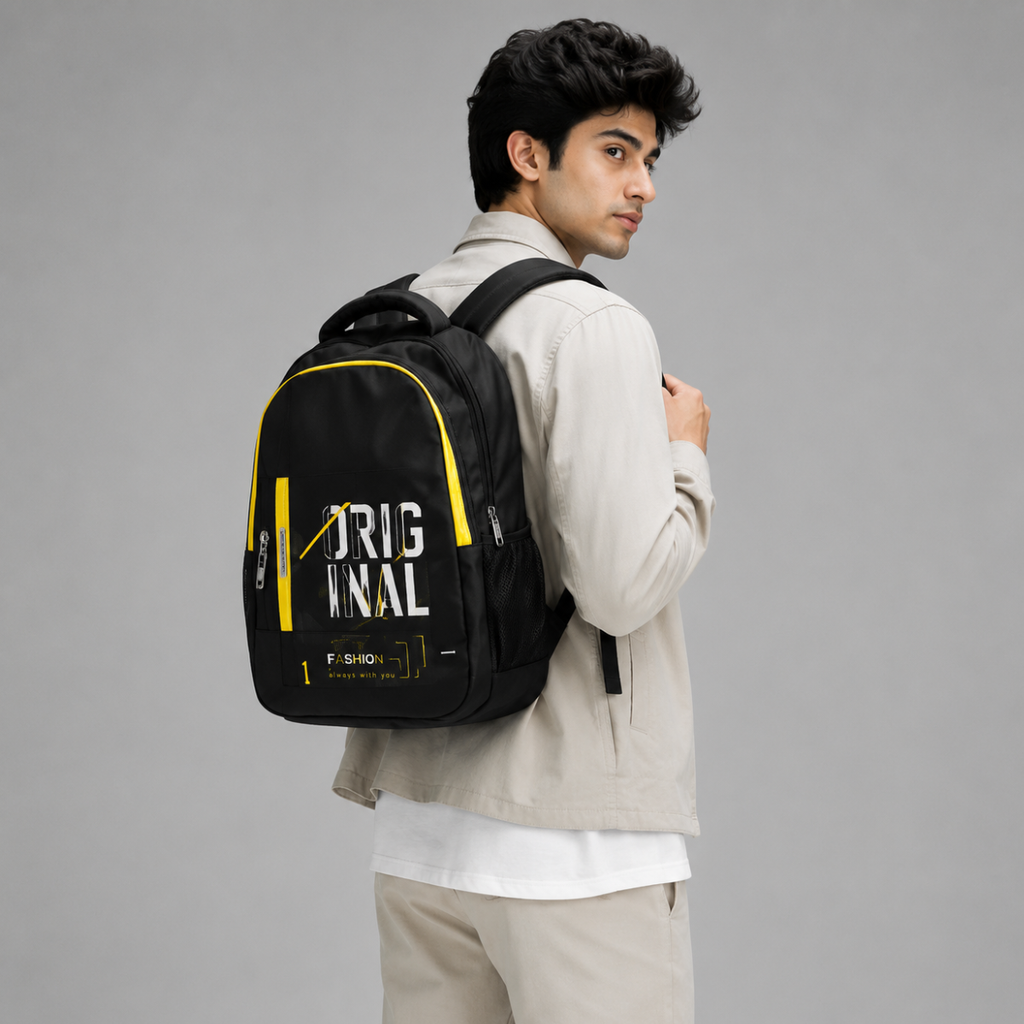 Trendy Telgo Stylish Yellow Printed Backpack