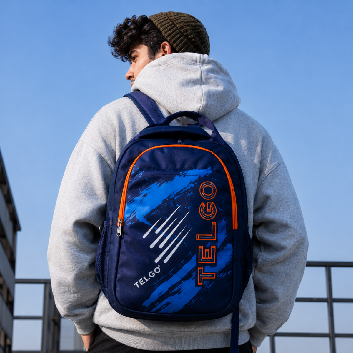 Telgo Sports Design Navy Blue Casual Backpack