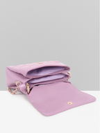 Stylish Quilted Studded Top Handle Sling Purple Bag for Women