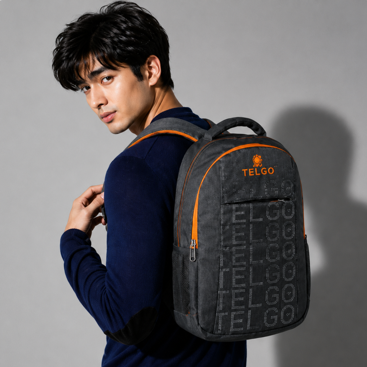 TELGO Multipurpose Grey Backpack for Office, School & Travel