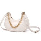 QUILTED LUXE OFF WHITE CHAIN SHOULDER BAG