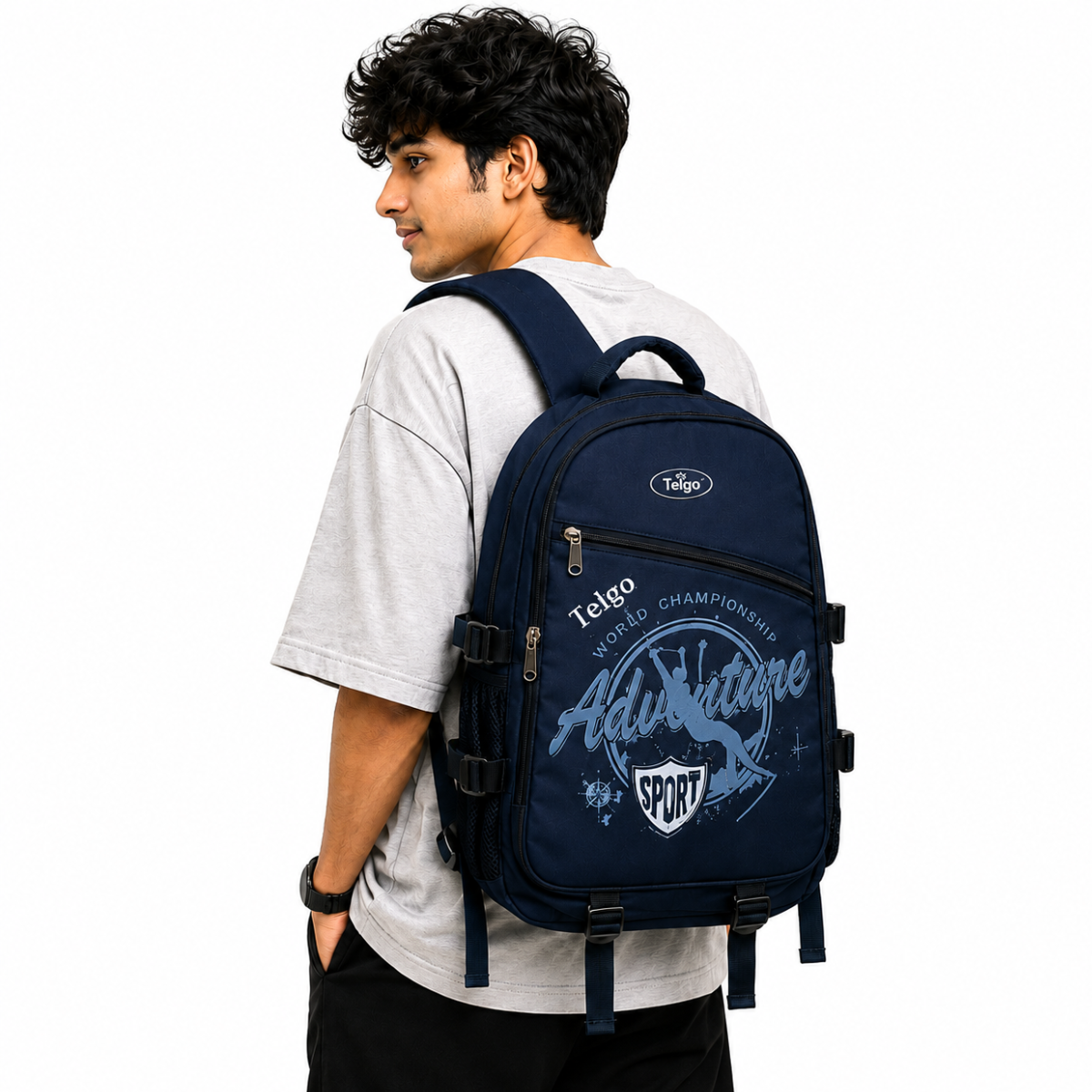 Telgo Adventure Black Sport Backpack for Boys & Girls