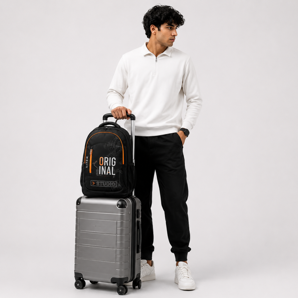 Trendy Telgo Stylish Orange Printed Backpack