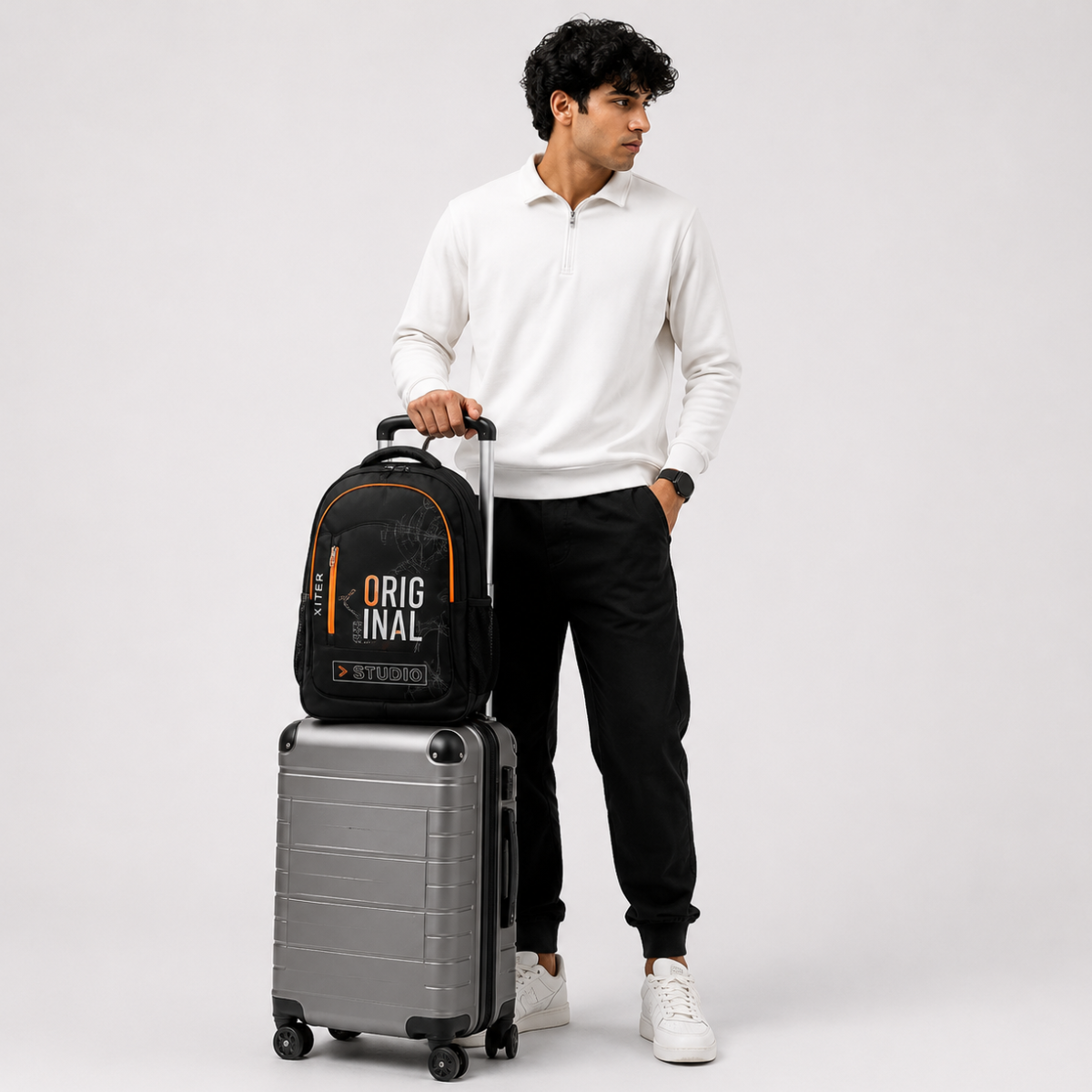Trendy Telgo Stylish Orange Printed Backpack