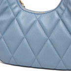 QUILTED LUXE BLUE CHAIN SHOULDER BAG