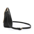 QUILTED LUXE BLACK CHAIN SHOULDER BAG