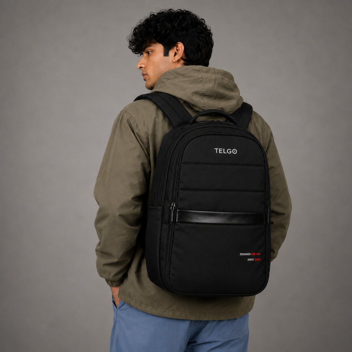 Telgo Stylish Black Backpack for Men & Women