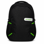 Telgo Lightweight Black Backpack with Green Accents