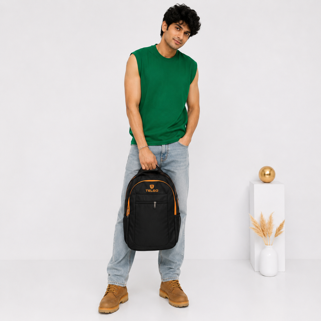 TELGO Multipurpose Black Backpack for Office, School & Travel