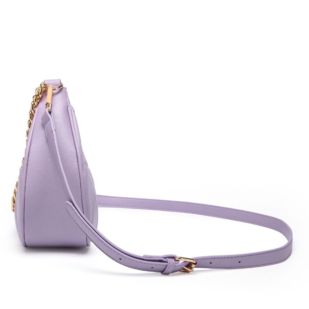 QUILTED LUXE PURPLE CHAIN SHOULDER BAG