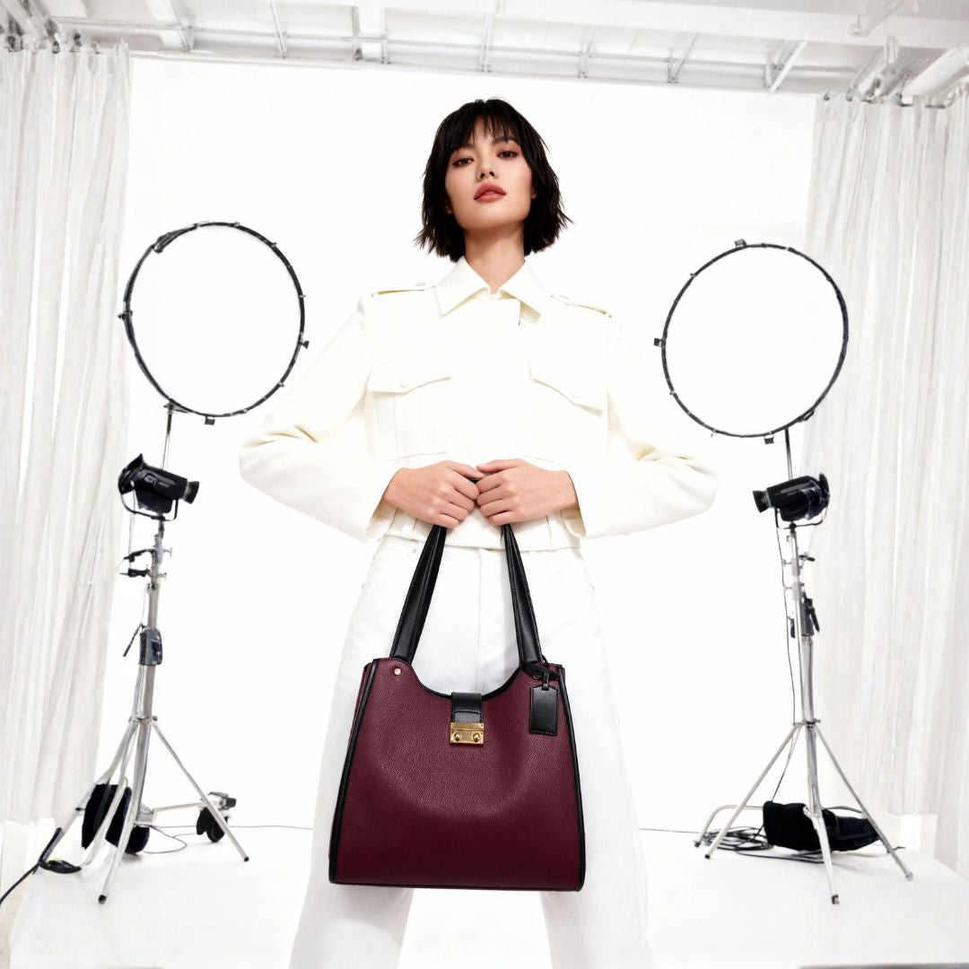 DENICE MAROON EMPORIO TOTE BAG