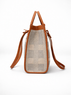 Premium Canvas & PU Leather Travel Tote Tan Bag for Women