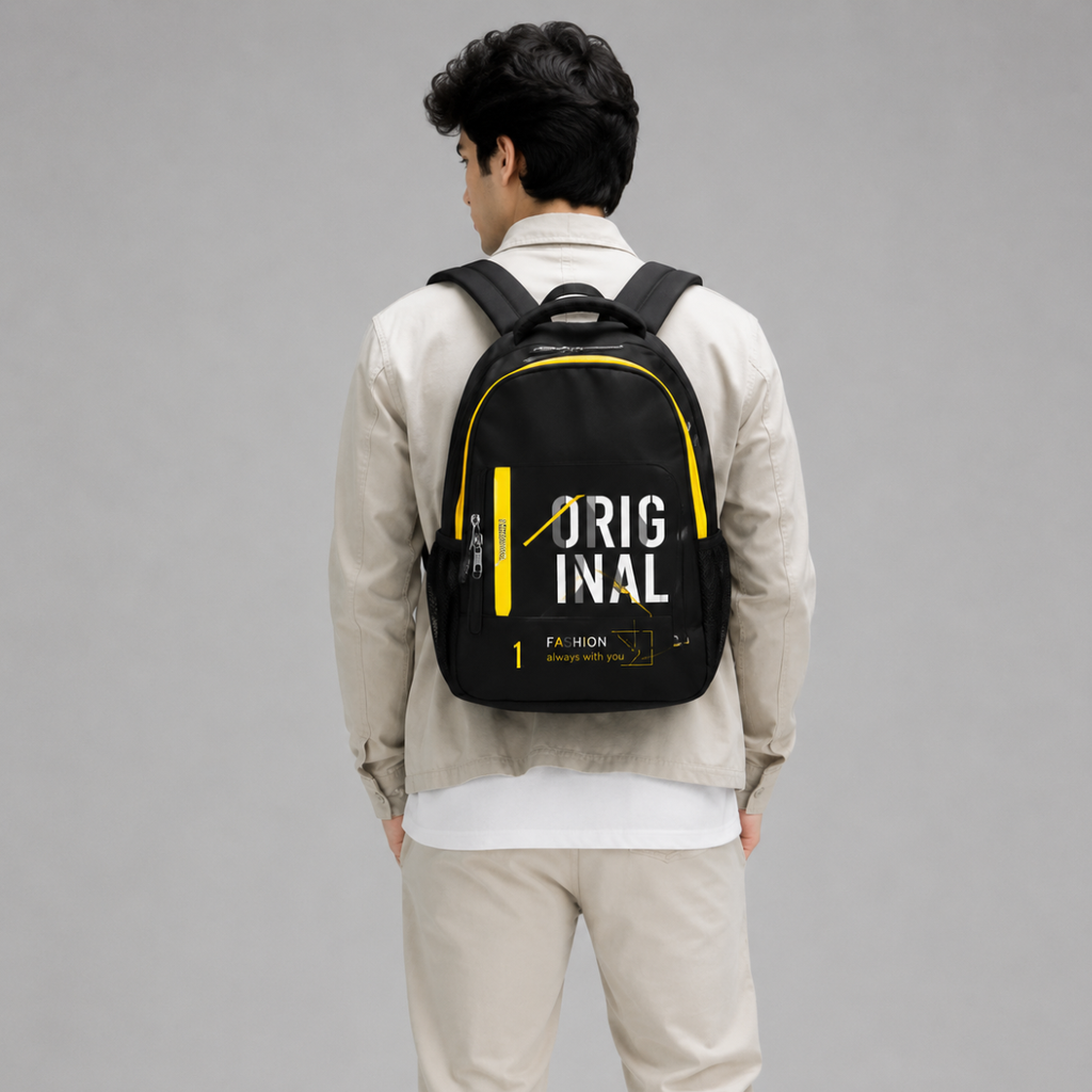 Trendy Telgo Stylish Yellow Printed Backpack