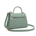 ELEGANT GREEN LOCK CHAIN STRUCTURED HANDBAG
