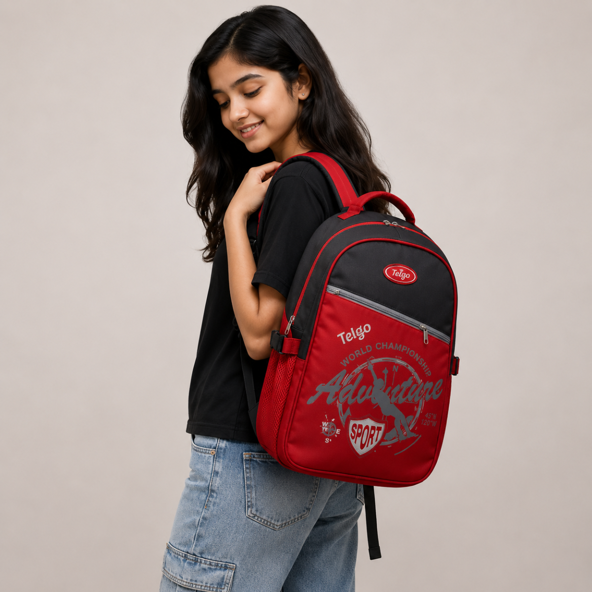 Telgo Adventure Red Sport Backpack for Boys & Girls