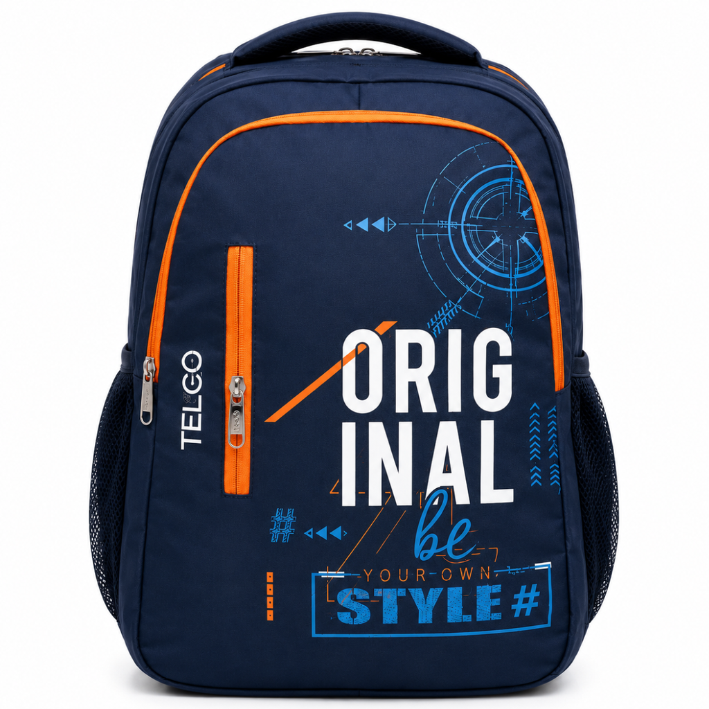 Trendy Telgo Stylish Navy Blue Printed Backpack