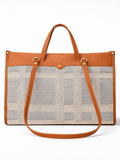 Premium Canvas & PU Leather Travel Tote Tan Bag for Women