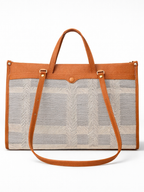 Premium Canvas & PU Leather Travel Tote Tan Bag for Women
