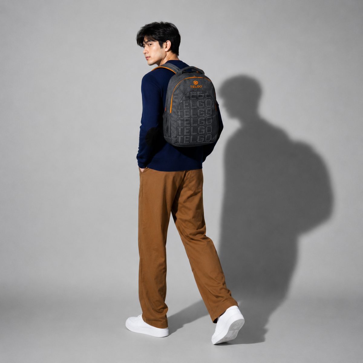 TELGO Multipurpose Grey Backpack for Office, School & Travel