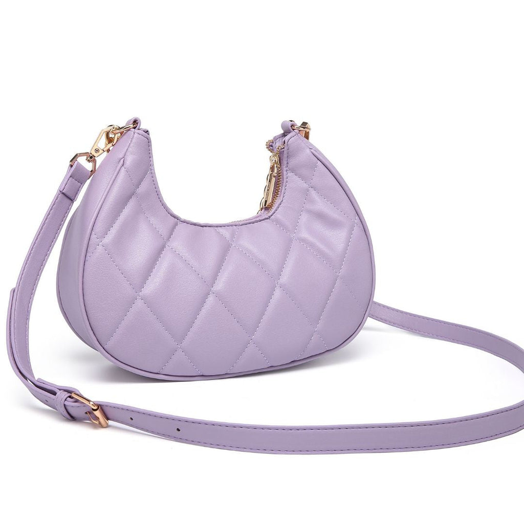 QUILTED LUXE PURPLE CHAIN SHOULDER BAG