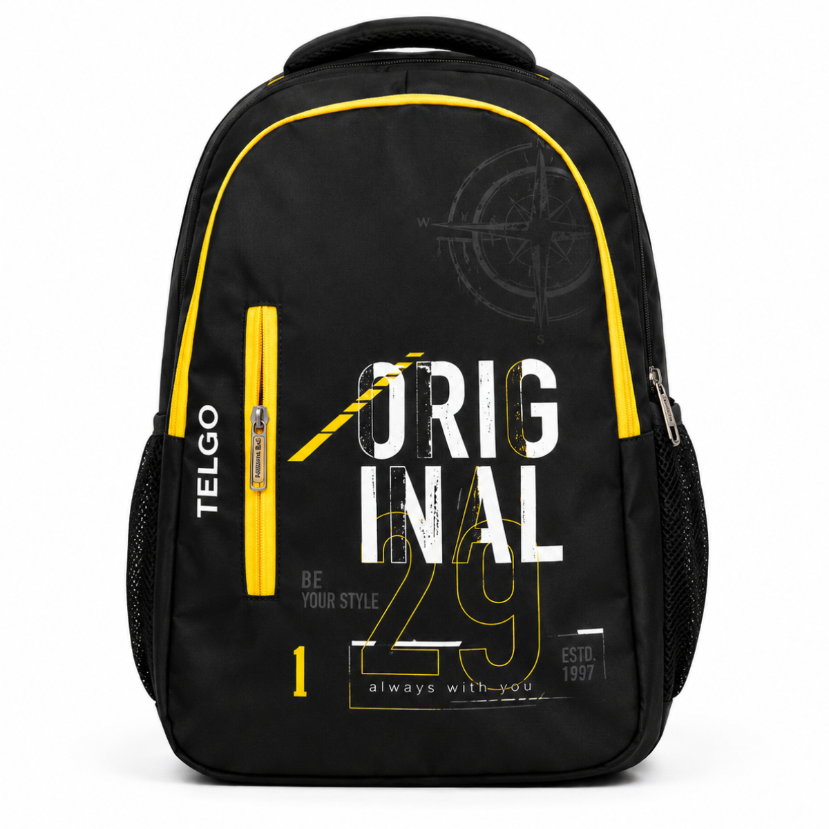 Trendy Telgo Stylish Yellow Printed Backpack
