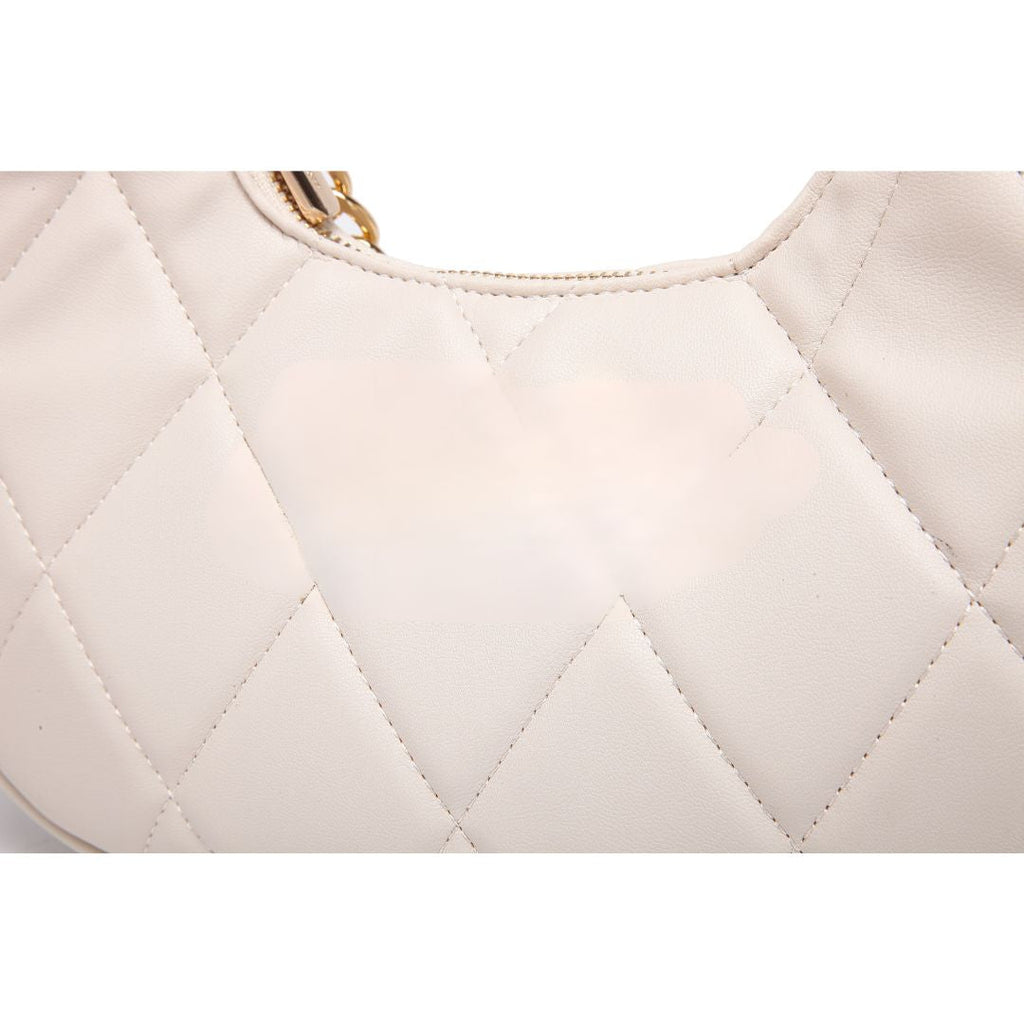 QUILTED LUXE OFF WHITE CHAIN SHOULDER BAG