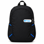Telgo Lightweight Black Backpack with Blue Accents