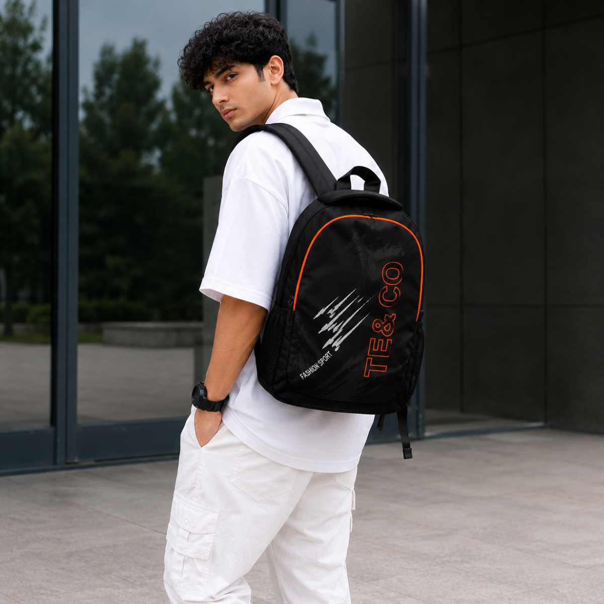 Telgo Sports Design Black Casual Backpack