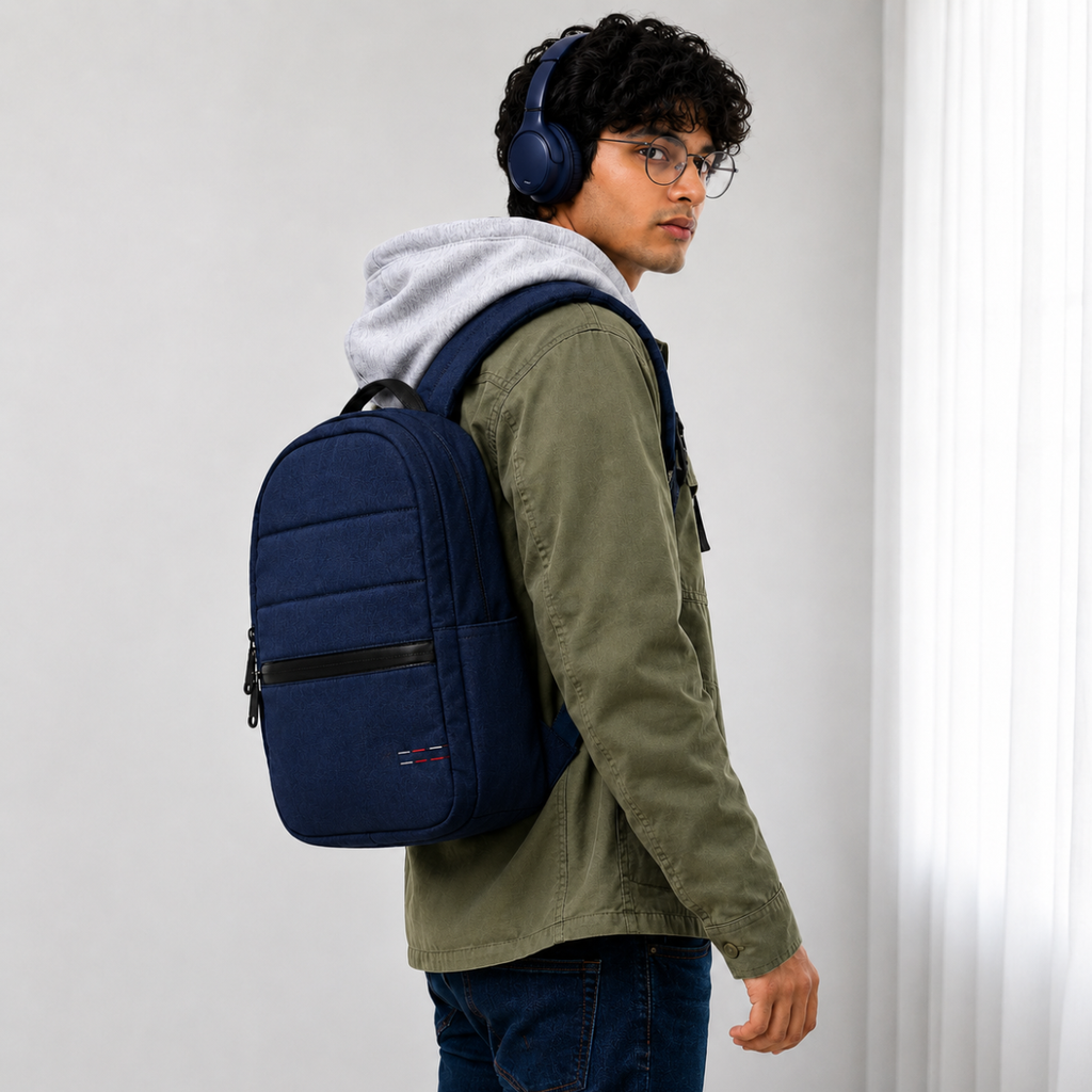 Telgo Stylish Navy Blue Backpack for Men & Women