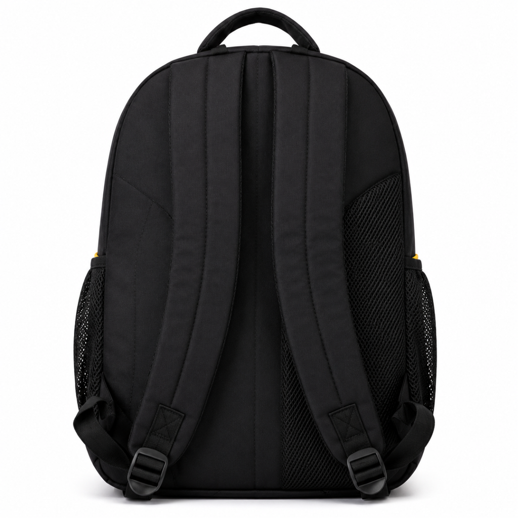 Telgo Lightweight Black Backpack with Yellow Accents