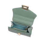ELEGANT GREEN LOCK CHAIN STRUCTURED HANDBAG