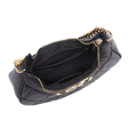QUILTED LUXE BLACK CHAIN SHOULDER BAG