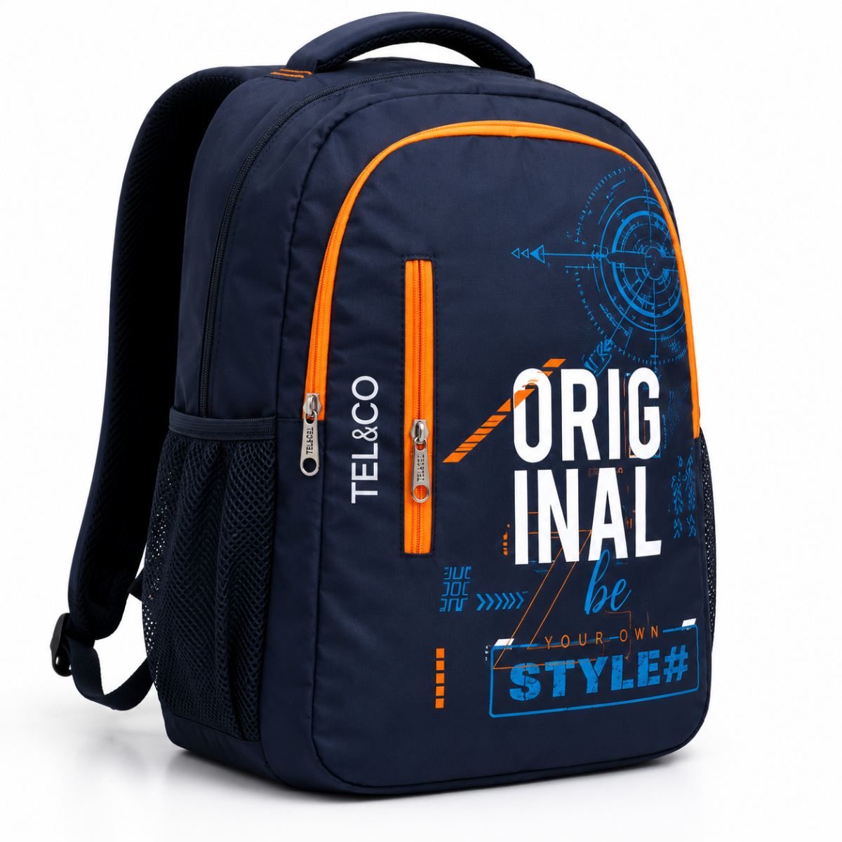 Trendy Telgo Stylish Navy Blue Printed Backpack