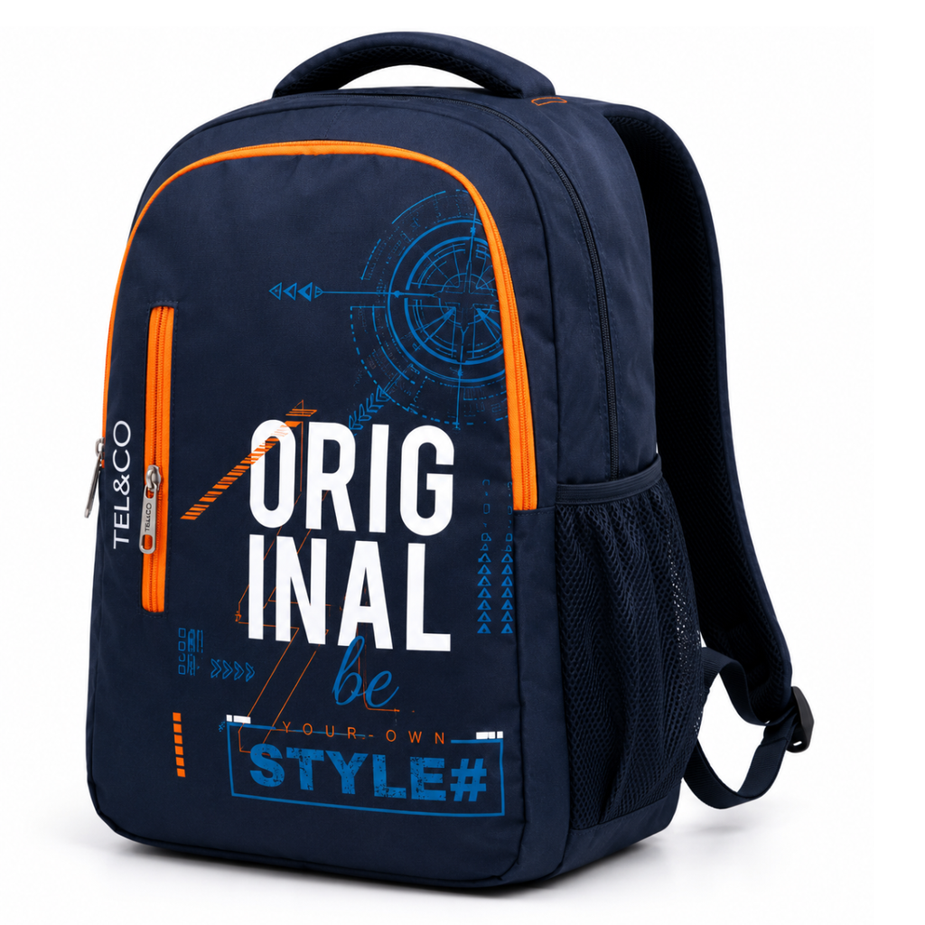 Trendy Telgo Stylish Navy Blue Printed Backpack