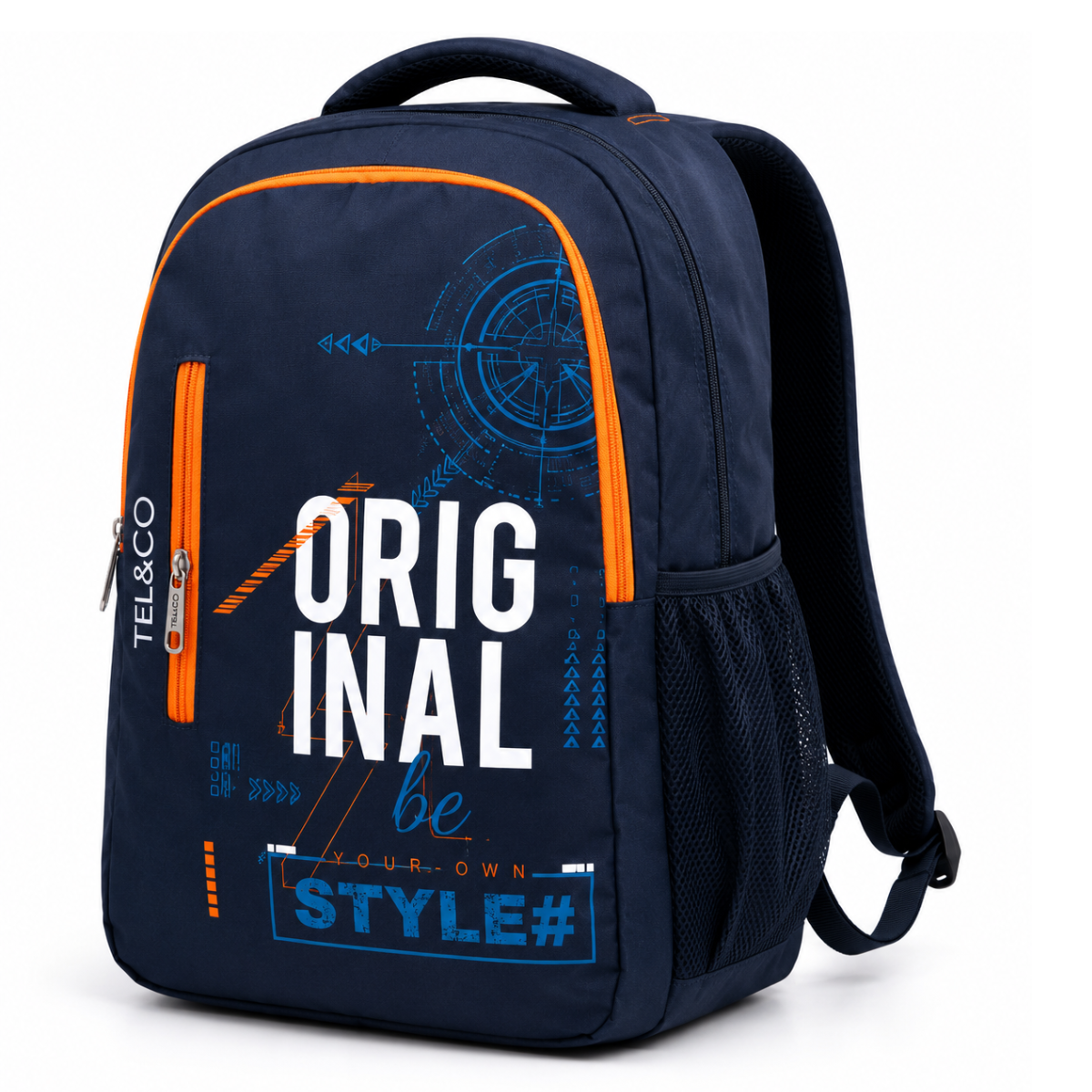 Trendy Telgo Stylish Navy Blue Printed Backpack